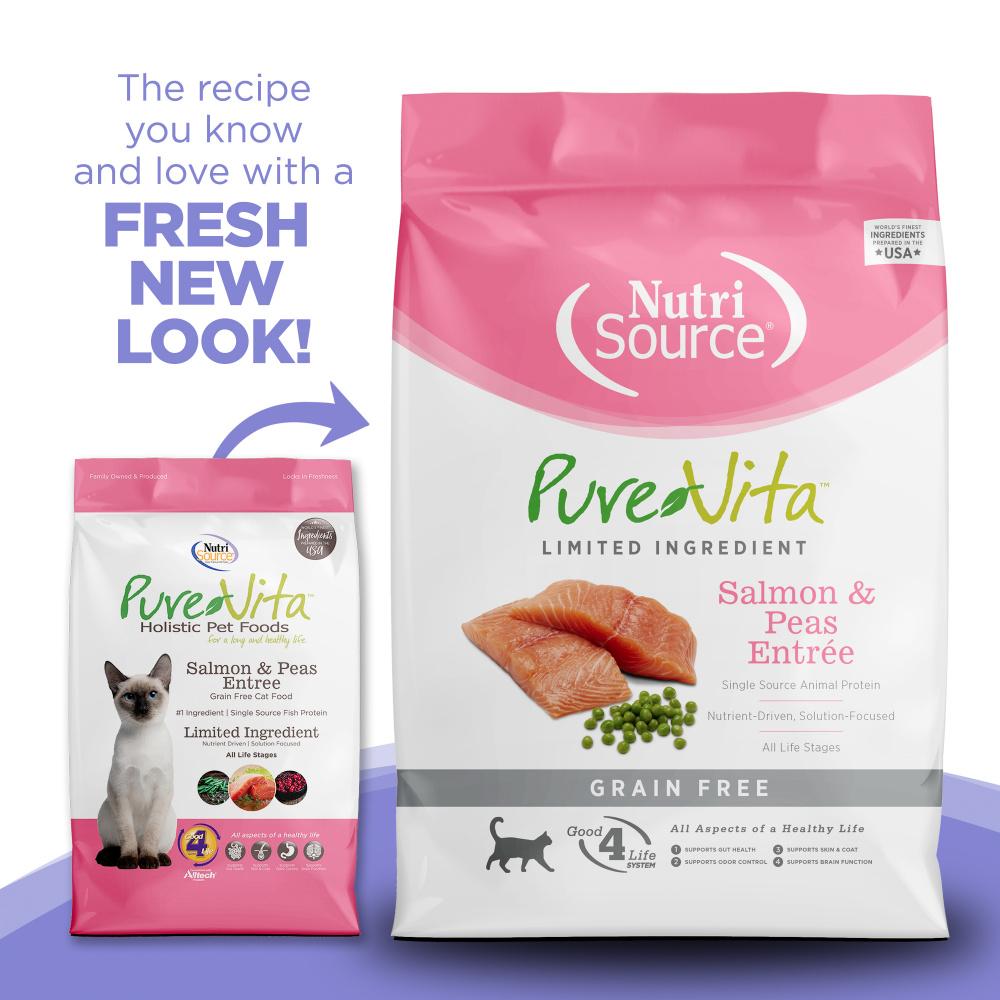 NutriSource PureVita Grain Free Salmon and Peas Dry Cat Food