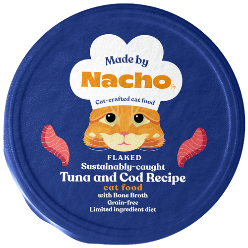 Made By Nacho Grain-Free Flaked Sustainably-Caught Tuna & Cod Recipe Cat Food with Bone Broth