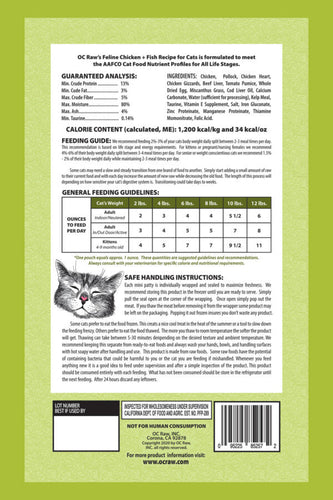 OC Raw Feline Frozen Chicken & Fish Recipe for Cats (2 LB)