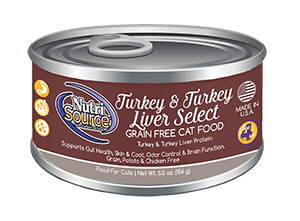 NutriSource Grain Free Turkey & Turkey Liver Select Canned Cat Food