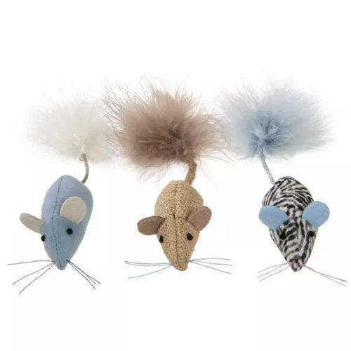 Petlinks® Instincts Catnip Caravan™ HappyNip™ Silvervine & Catnip Toss and Bat Plush Mice Cat Toy (3 Pack)