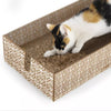 Petlinks Scratcher's Choice+ Bed Box & Refills Reversible Corrugate Cat Scratch Blocks & Cat Bed with Catnip Infusion Technology, 2 count Scratch Blocks (Extra Large)