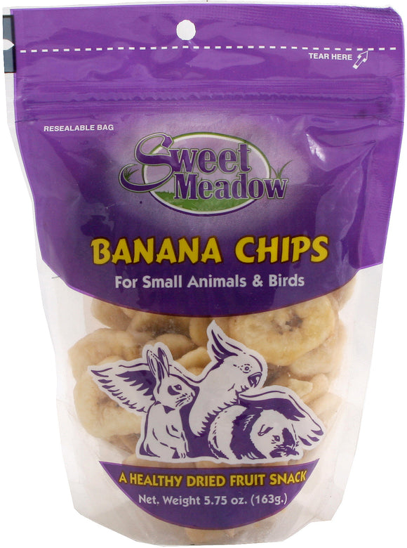 Sweet Meadow Farm Banana Chips For Small Animals & Birds Treats (5.75 oz)