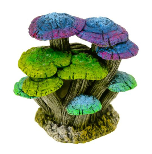 Blue Ribbon Pet Products Exotic Environments® Driftwood Mushroom Garden B Glows Under LED Light