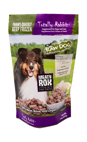 OC Raw Dog Frozen Totally Rabbit Meaty Rox (2 Lb. Meaty Rox)
