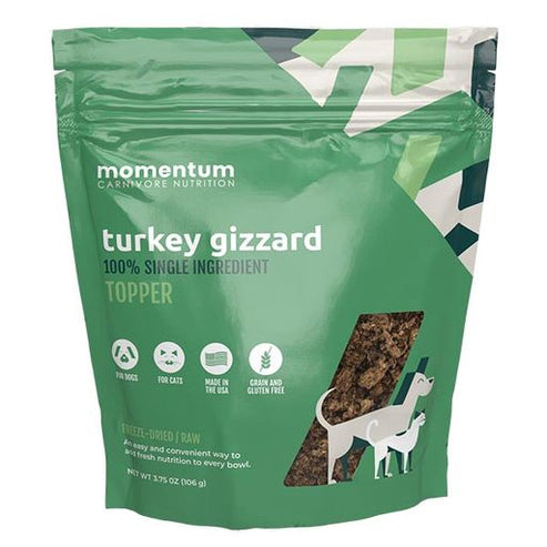 Momentum Carnivore Nutrition Turkey Gizzard Topper Freeze Dried Raw (3.75 oz)