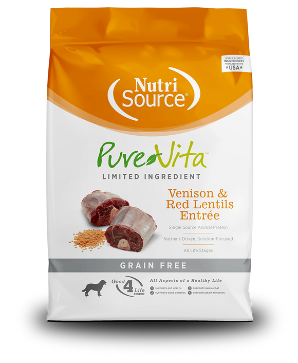 NutriSource® PureVita™ Venison & Red Lentils Entrée Dog Food (25 lb)