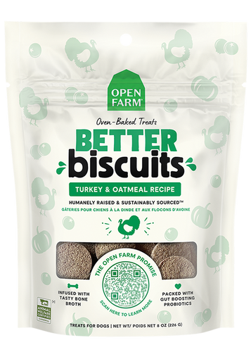 Open Farm Better Biscuits Turkey & Oatmeal Recipe Dog Treats