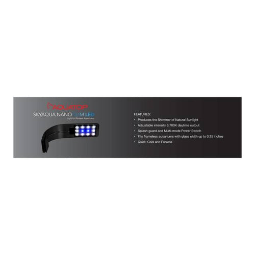 AQUATOP SkyAqua Nano Slim LED Light for Rimless Aquariums (5W)