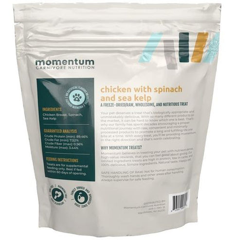 Momentum Carnivore Nutrition Chicken Spinach & Sea Kelp Freeze Dried Raw Treats (3 oz)