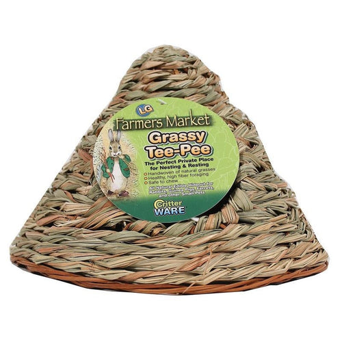 FARMERS MARKET SMALL ANIMAL GRASSY TEE PEE (LARGE, NATURAL)