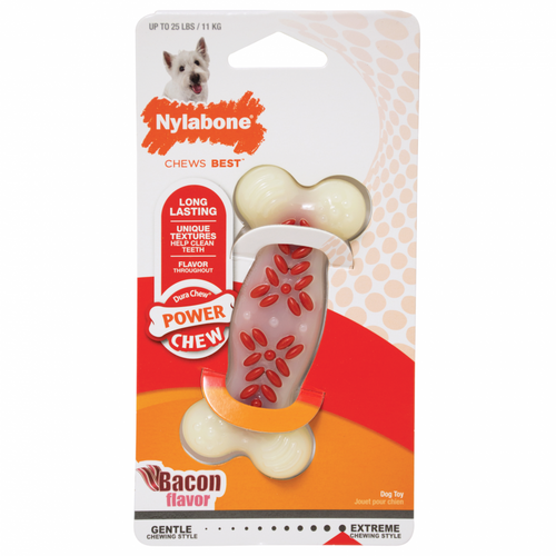 Nylabone DuraChew Action Ridges Bacon Flavor Bone Dog Toy