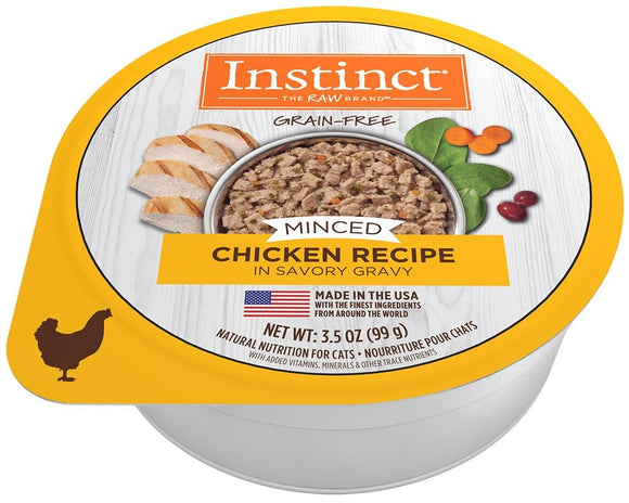 Nature's Variety Instinct Adult Grain Free Minced Recipe with Real Chicken Natural Cat food Cups