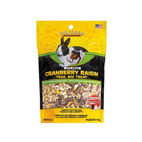 SUNSEED VITA PRIMA TRAIL MIX RABBIT & GUINEA PIG TREAT CRANBERRY RAISIN