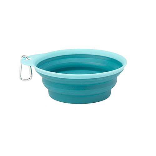 PetRageous Casey's Collapsible 1 Cup Aqua Bowl