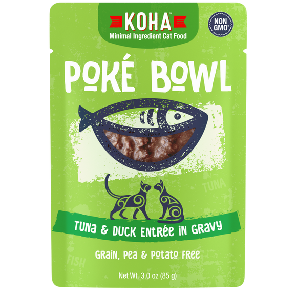 Koha Poké Bowl Tuna & Duck Entrée in Gravy for Cats