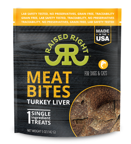 Raised Right Meat Bites Turkey Liver Single Ingredient Treats 5