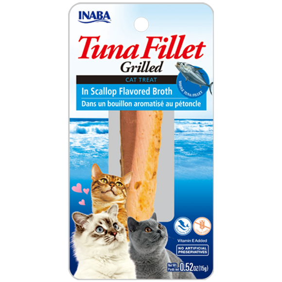 Inaba Grilled Tuna Fillet In Scallop Flavored Broth for Cats (0.52 Oz)