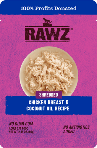 Rawz Shredded Chicken Breast & Coconut Oil Cat Wet Food Recipe