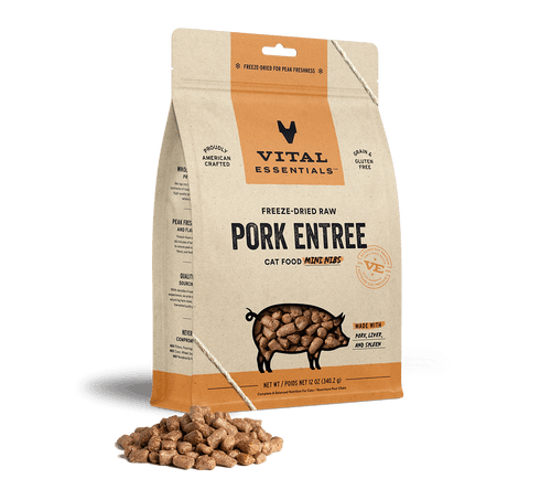 Vital Essentials Freeze-Dried Raw Pork Entree Mini Nibs Cat Food